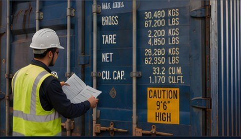 Documentation check against container markings before dispatch