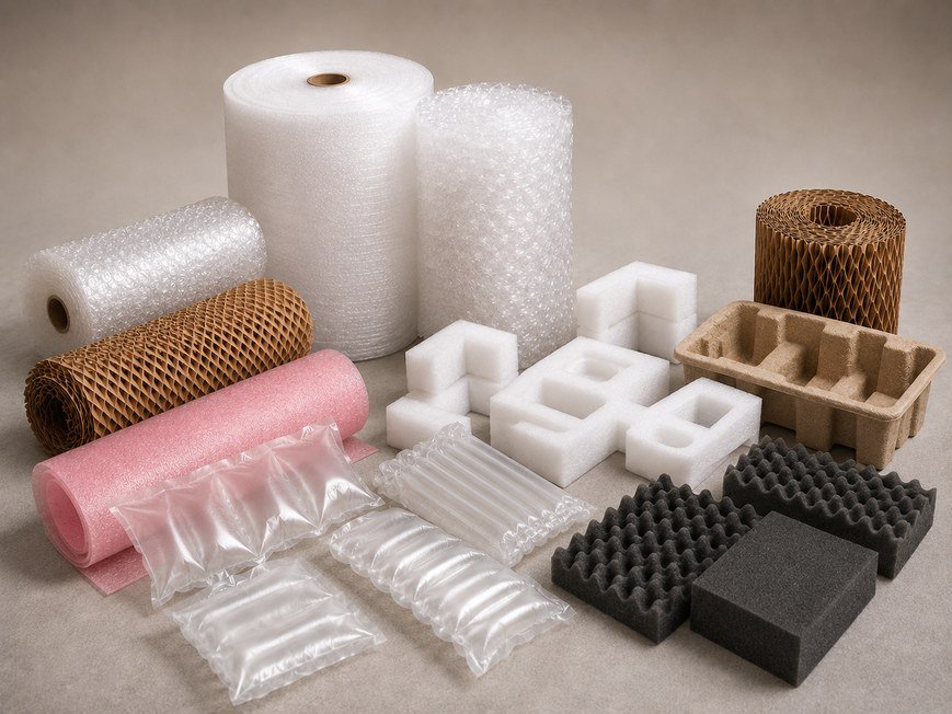 Aurevia protective packaging — bubble wrap, foam corners and moulded cushioning
